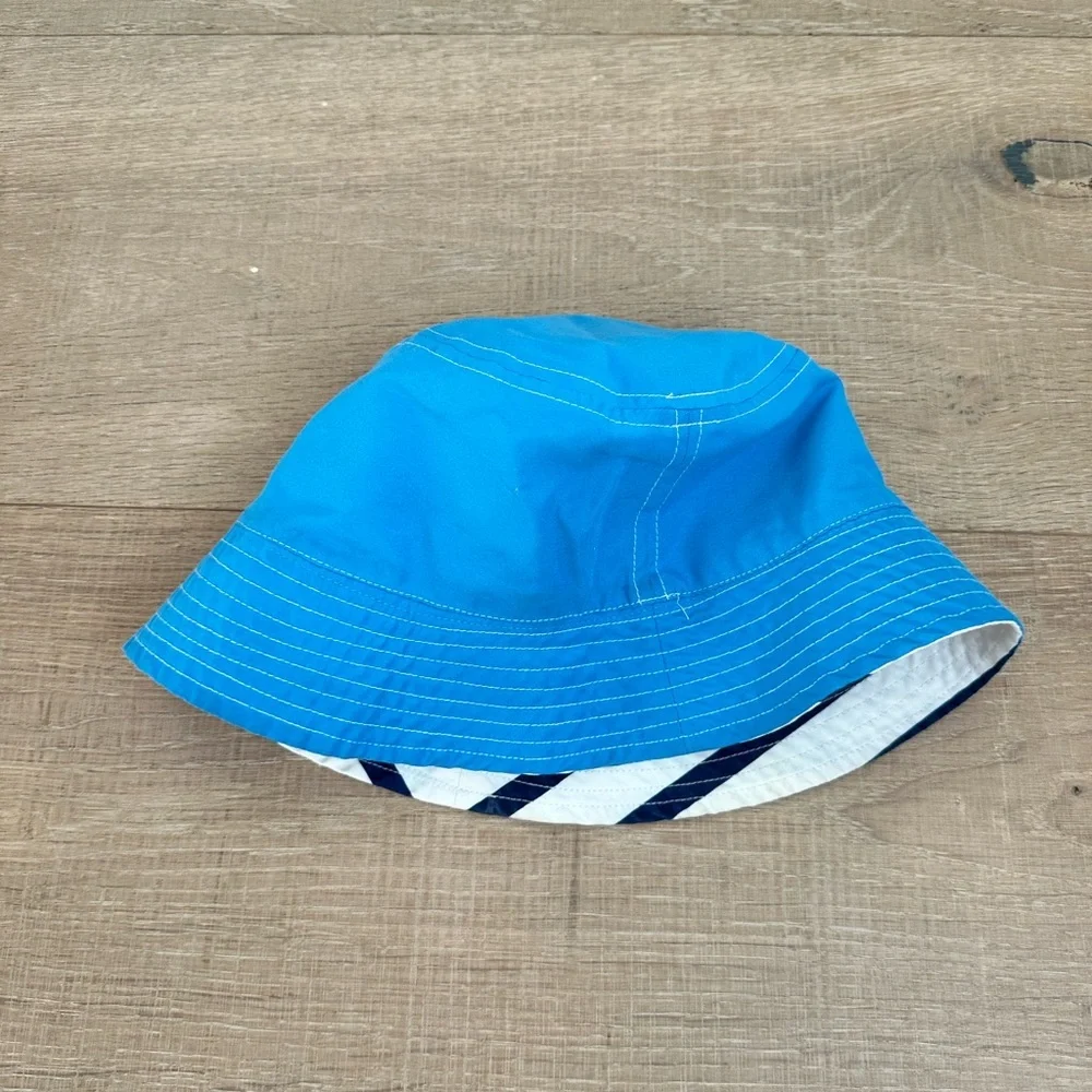 Hanna Andersson Navy and White Striped Kids Bucket Hat